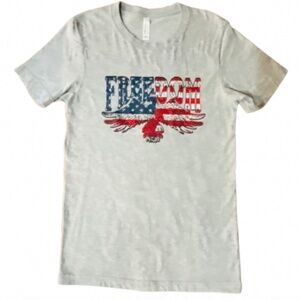 Bella Canvas- Women’s Gray “Freedom” T-Shirt     Sz S